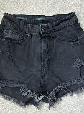 wild fable black distressed frayed denim shorts